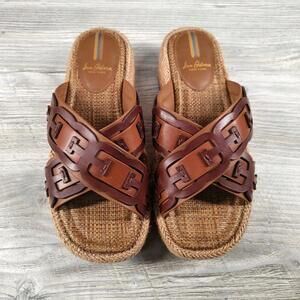 Sam Edelman Women's 6.5 M Pria Crossband Slide Espadrille Flatform Sandals Boho